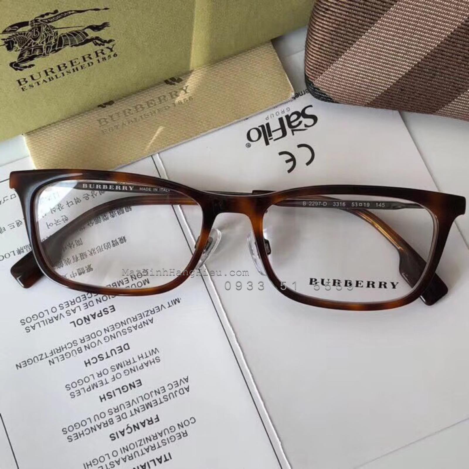 Gọng kính cận BURBERRY B2297-D | Mắt Kính Hàng Hiệu