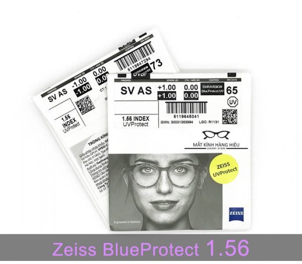 Tròng kính lọc ánh sáng xanh Zeiss BlueProtect UV 1.56