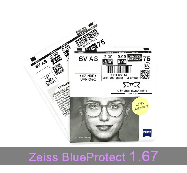 Tròng kính lọc ánh sáng xanh Zeiss BlueProtect UV 1.67