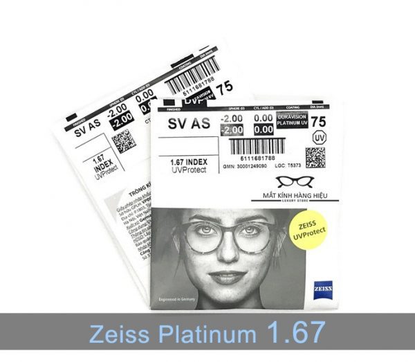 Tròng kính ZEISS Platinum UV 1.67