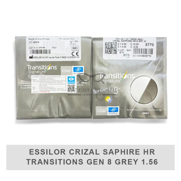 essilor crizal saphire hr transitions gen 8 grey 1 56 2 2