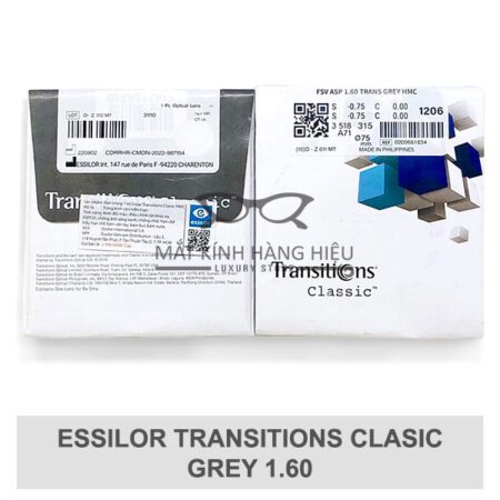 essilor transitions clasic grey 1 60 1 5