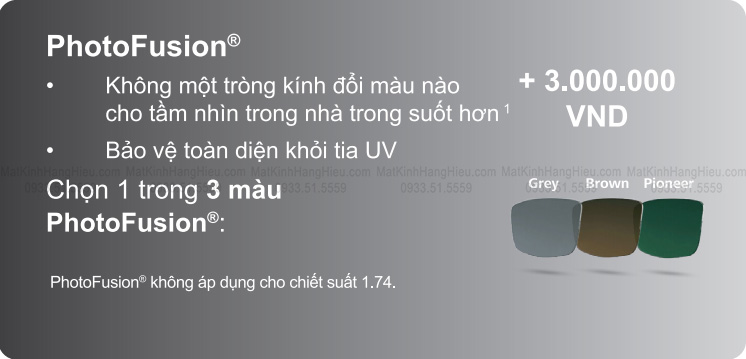 tròng kính đa tròng đổi màu Zeiss Light 3D PhotoFusion X