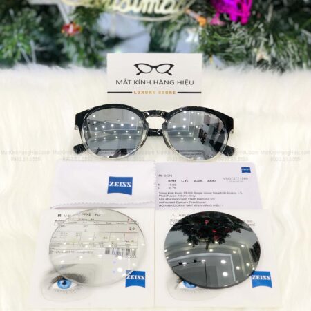 Tròng kính đơn tròng đổi màu Zeiss SmartLife 1.50 PhotoFusion X Extra Grey với lớp phủ tráng gương Flash Diamond