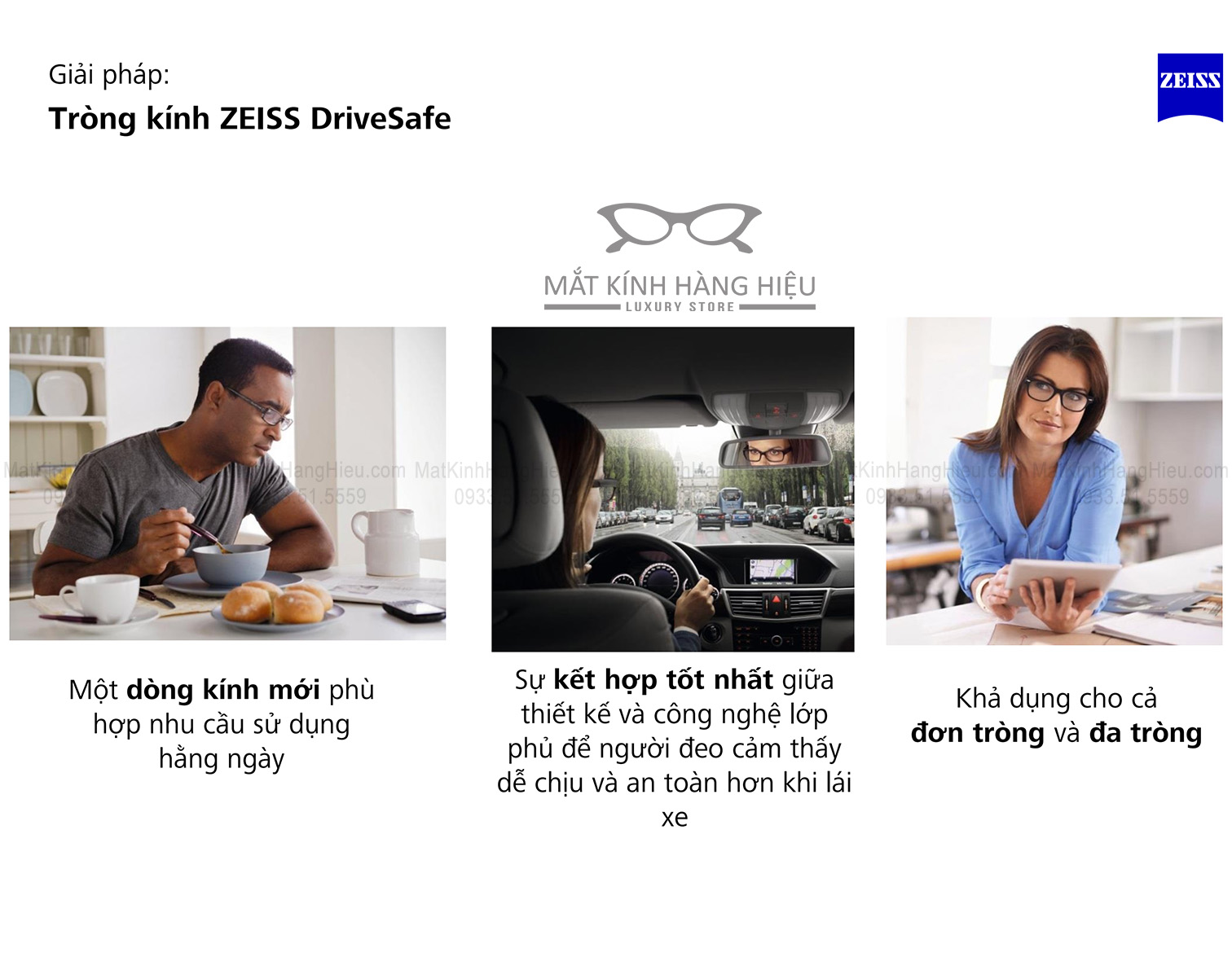 tròng kính zeiss drivesafe - giải pháp